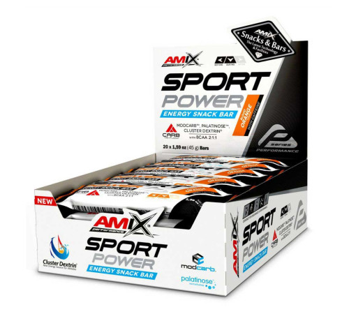 Sport Power Energi Snack Bar Amix - 20x45g With Caffeine-Blood Orange Sport Power Energi Snack Bar Amix - 20x45g With Caffeine-Blood Orange