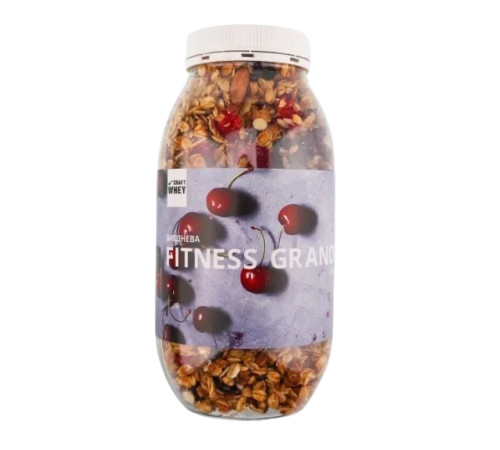 Фітнес гранули Fitness Granola - 450г Вишня з білком Фітнес гранули Fitness Granola - 450г Вишня з білком
