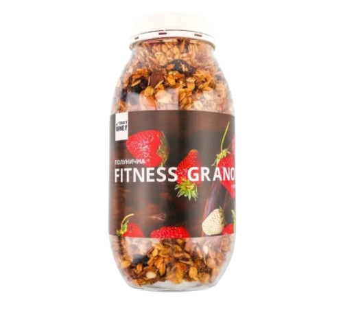 Фітнес гранули Fitness Granola - 450г Полуниця з білком Фітнес гранули Fitness Granola - 450г Полуниця з білком