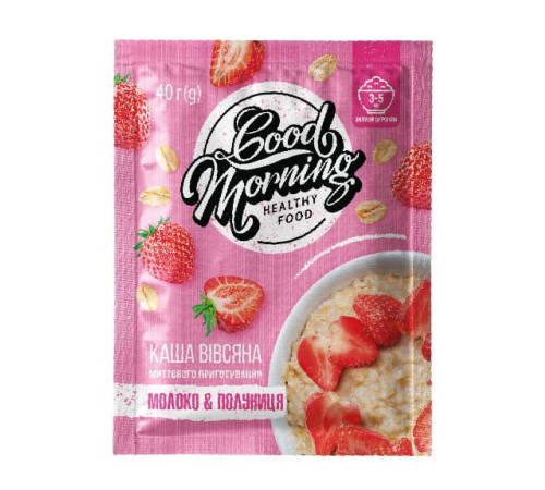 Good Morning Oatmeal - 30х40g Milk Strawberry Good Morning Oatmeal - 30х40g Milk Strawberry