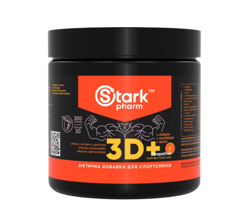 Предтренувальний комплекс 3D +(DMAA/PUMP) - 300г Грейпфрут Предтренувальний комплекс 3D +(DMAA/PUMP) - 300г Грейпфрут