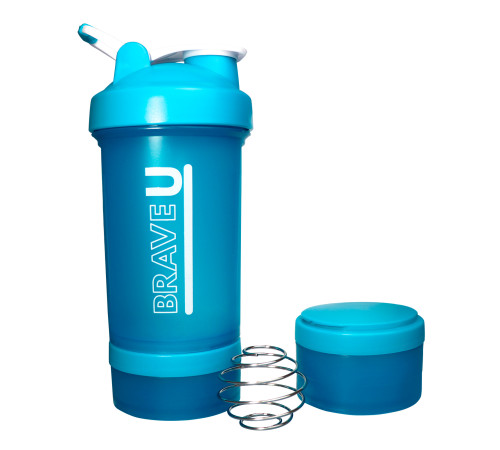 Шейкер Shaker with containers 3 в 1 - 600 мл Синій Шейкер Shaker with containers 3 в 1 - 600 мл Синій