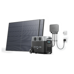 Комплект енергонезалежності EcoFlow PowerStream - мікроінвертор 600W + зарядна станція Delta Pro + 2 x 400W стаціонарні сонячні панелі