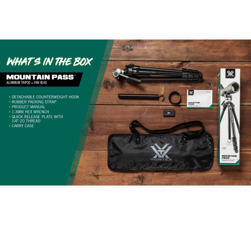 Штатив Vortex Mountain Pass Tripod Kit (TR-MTP) Штатив Vortex Mountain Pass Tripod Kit (TR-MTP)