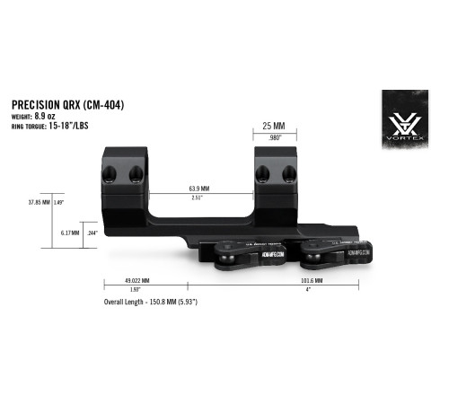 Кріплення Vortex Precision QR Cantilever 30mm 2" offset (CM-404) Кріплення Vortex Precision QR Cantilever 30mm 2" offset (CM-404)