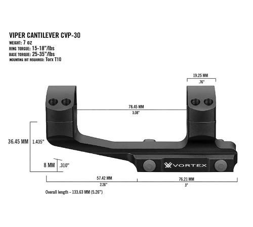 Кріплення Vortex Pro 30mm Cantilever mount (CVP-30) Кріплення Vortex Pro 30mm Cantilever mount (CVP-30)