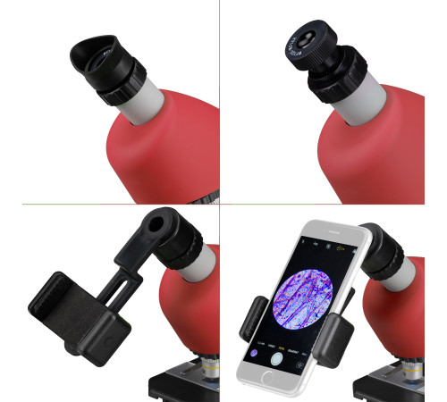 Мікроскоп Bresser Junior 40x-640x Red з набором для дослідів та адаптером для смартфона (8851300E8G000) Мікроскоп Bresser Junior 40x-640x Red з набором для дослідів та адаптером для смартфона (8851300E8G000)