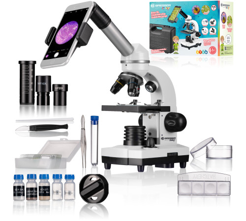 Мікроскоп Bresser Junior Biolux SEL 40x-1600x з адаптером для смартфона + кейс (8855610GYE000) Мікроскоп Bresser Junior Biolux SEL 40x-1600x з адаптером для смартфона + кейс (8855610GYE000)