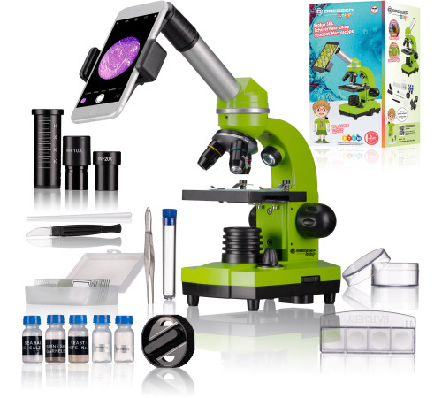 Мікроскоп Bresser Junior Biolux SEL 40x-1600x Green з адаптером для смартфона (8855600B4K000) Мікроскоп Bresser Junior Biolux SEL 40x-1600x Green з адаптером для смартфона (8855600B4K000)