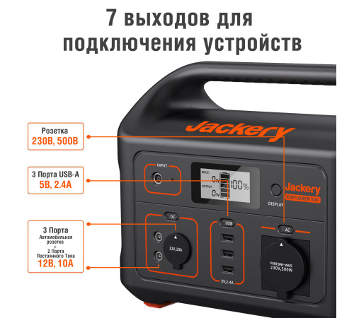 Зарядна станція Jackery 500 + Jackery SolarSaga 100W Зарядна станція Jackery 500 + Jackery SolarSaga 100W