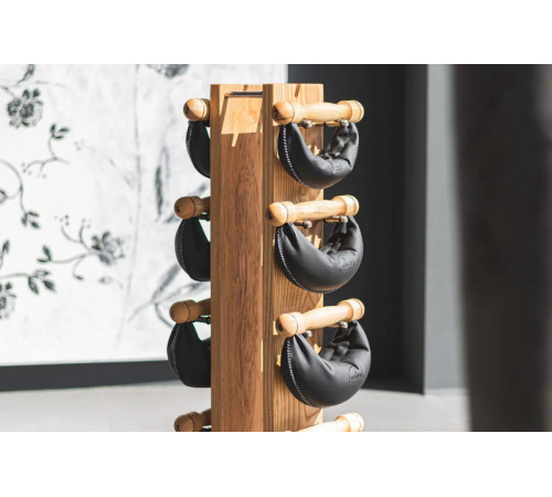 Стійка з гантелями NOHRD Oak Vintage Leather 2-8 кг