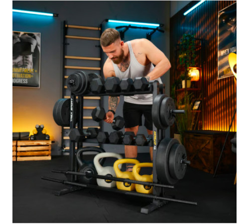 Стійка для гантелей, грифів та гирь Trex Sport TX-075DR, чорна