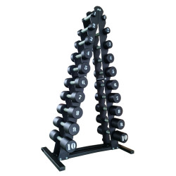 Стійка з гантелями RN-Sport Black-1.10 1-10 кг, чорна