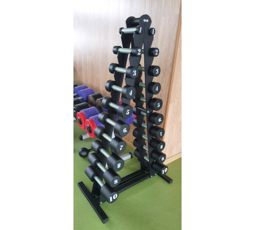 Стійка з гантелями RN-Sport Black-1.10 1-10 кг, чорна