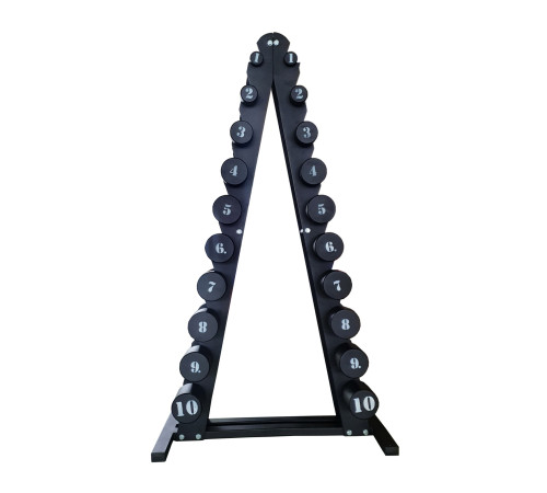 Стійка з гантелями RN-Sport Black-1.10 1-10 кг, чорна