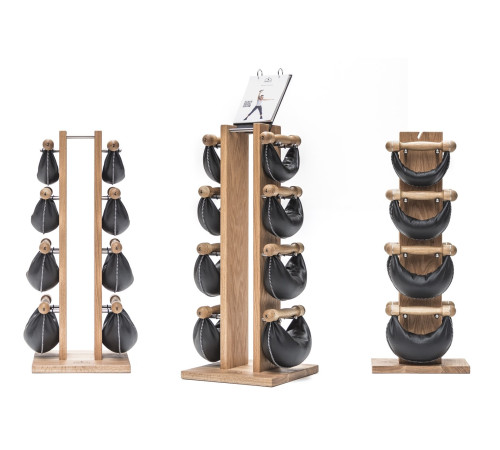 Стійка з гантелями NOHRD SwingBell Tower Set Shadow Leather 2-8 кг