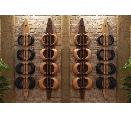 Гантелі з підставкою NOHRD Oak Leather 2-8 кг