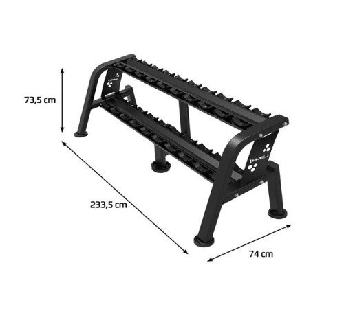 STR47 DOUBLE ROW DUMBBELL RACK 10 PAIRS COMMERCIAL HMS