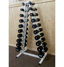 Стійка з гантелями RN-Sport 1-10 кг, біла