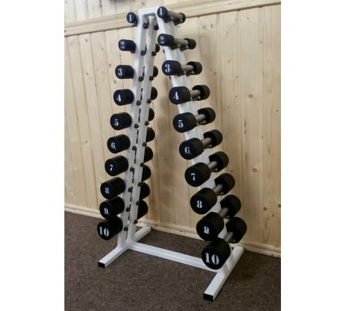Стійка з гантелями RN-Sport DR-1 1-10 кг, біла