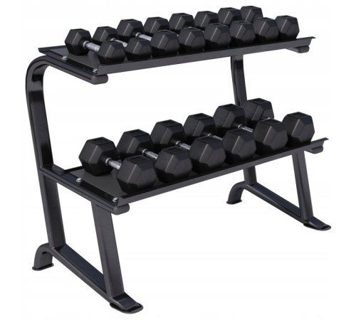 Стійка з шестигранними гантелями Gorilla Sports Hex 2 х 4-25 кг