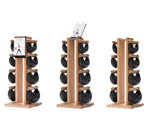 Стійка з гантелями NOHRD Oak Leather 2-8 кг