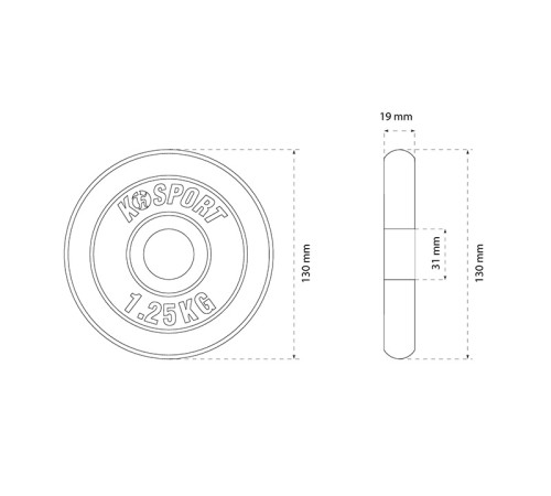 Диск чавунний K-SPORT O1.25 1,25 кг