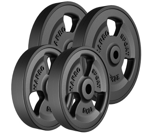 Диски чавунні Marbo Sport MW-2x20KG_2x10KG-KIER_G 2 x 20, 2 x 10