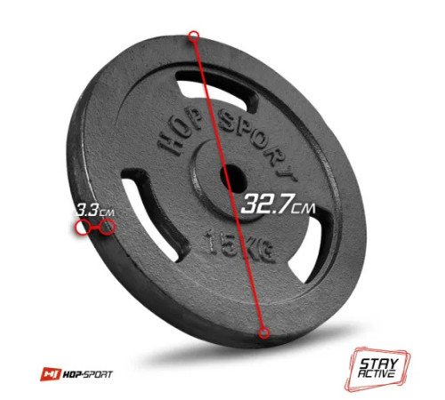 Набір дисків чавунних Hop-Sport Strong 2 x 15 кг