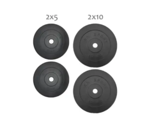 Набір дисків RN-Sport 30 кг (2 x 5 кг та 2 x 10 кг) Набір дисків RN-Sport 30 кг (2 x 5 кг та 2 x 10 кг)