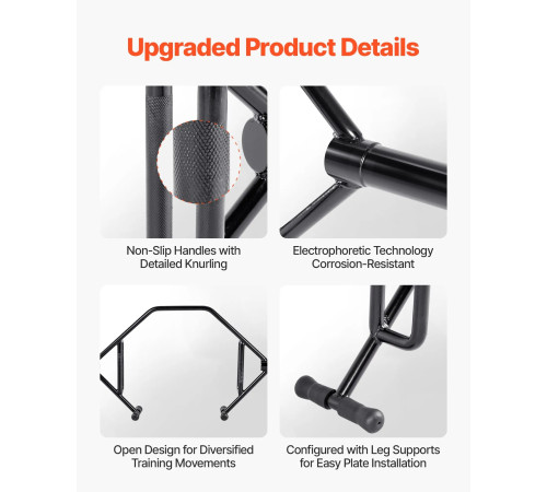 Гриф для штанги VEVOR 5 см, 360 кг, чорний