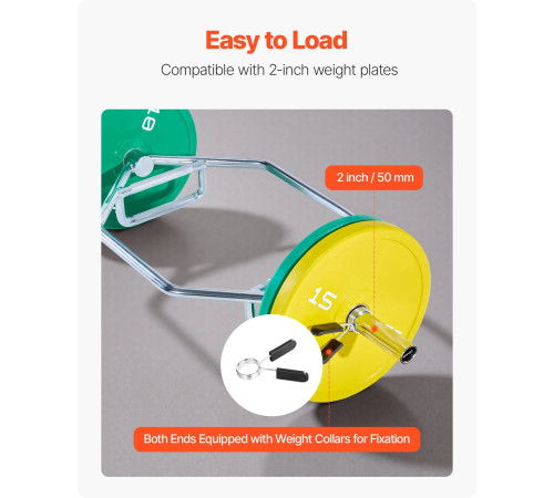 Гриф для штанги VEVOR 5,5 см, 360 кг, сірий