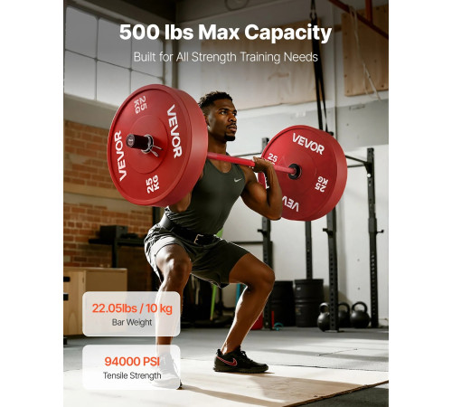 Гриф гантельний VEVOR 120 см, червоний