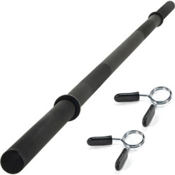 Гриф прямий Maxxiva 180 см, чорний + пружинні замки