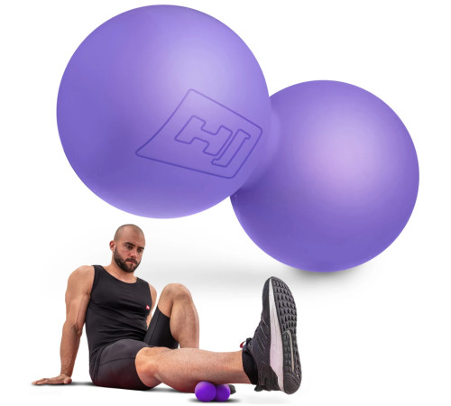 Силіконовий масажний подвійний м'яч 63 мм Hop-Sport HS-S063DMB фіолетовий