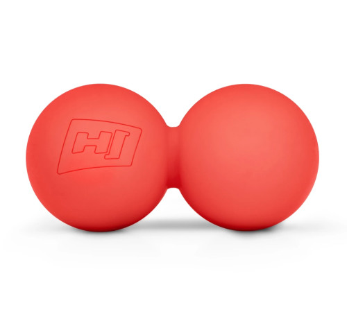 Силіконовий масажний подвійний м'яч 63 мм Hop-Sport HS-S063DMB червоний