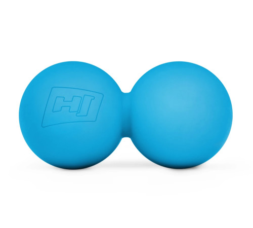 Силіконовий масажний подвійний м'яч 63 мм Hop-Sport HS-S063DMB блакитний