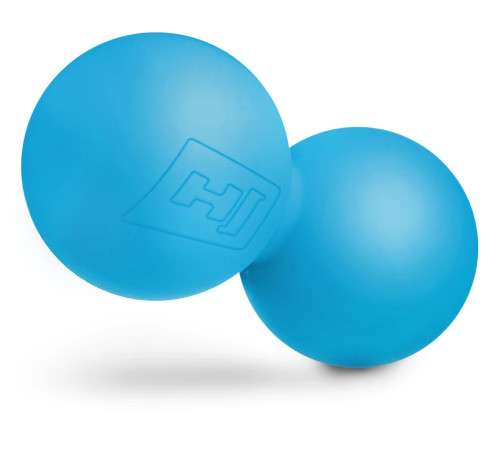 Силіконовий масажний подвійний м'яч 63 мм Hop-Sport HS-S063DMB блакитний