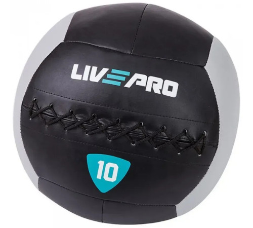 М'яч для кросфіту WALL BALL 10к, чорно-сірий
