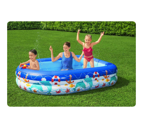 Басейн надувний дитячий Bestway 54370 213x155x132 см