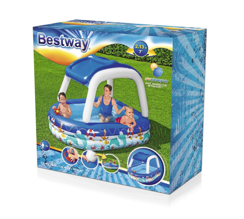 Басейн надувний дитячий Bestway 54370 213x155x132 см