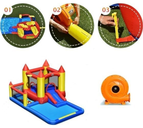 Надувний ігровий майданчик Замок Costway 400x280x195 см