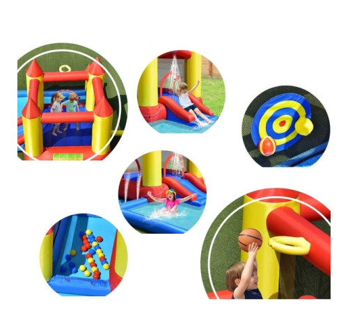 Надувний ігровий майданчик Замок Costway 400x280x195 см