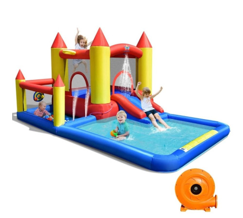 Надувний ігровий майданчик Замок Costway 400x280x195 см