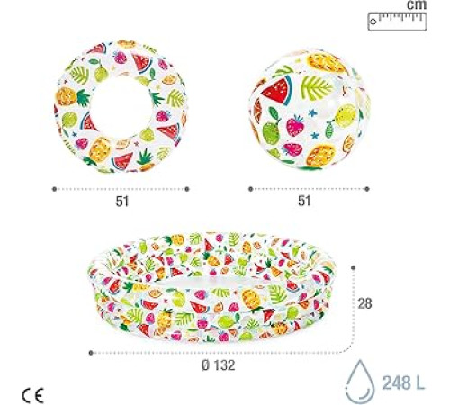 Басейн надувний дитячий Fish inflatable INTEX 59469 132х28 см