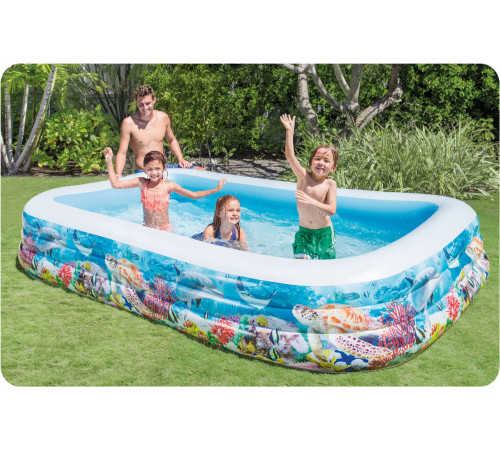 Басейн надувний дитячий Swim Centre Морські тварини Intex 58485 305х183х56 см