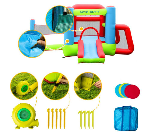 Ігровий майданчик надувний Doctor Dolphin Tennis & Soccer 72013 460 х 290 х 210 см - різнокольоровий
