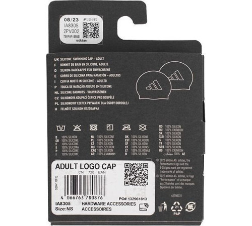 Шапочка для плавання Adidas Logo Swim IA8305, чорна Шапочка для плавання Adidas Logo Swim IA8305, чорна