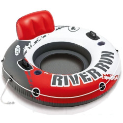 Коло надувне зі спинкою Intex 56825 River Run, біло-червоне 135 x 45 см