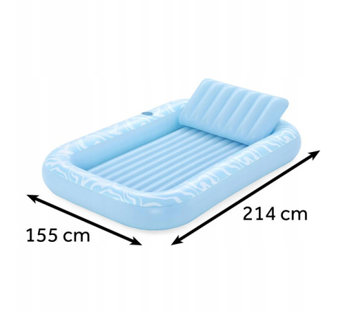 Матрац надувний для плавання Bestway 43838 блакитний, 214 х 155 см